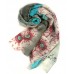 Bright Flower Print Turquoise Scarf